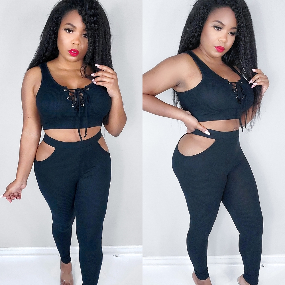 "Hipnotized" ribbed matching set